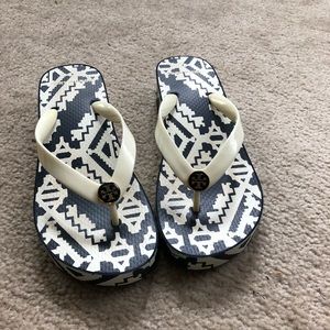 Tory Burch cut-out wedge Flip Flops